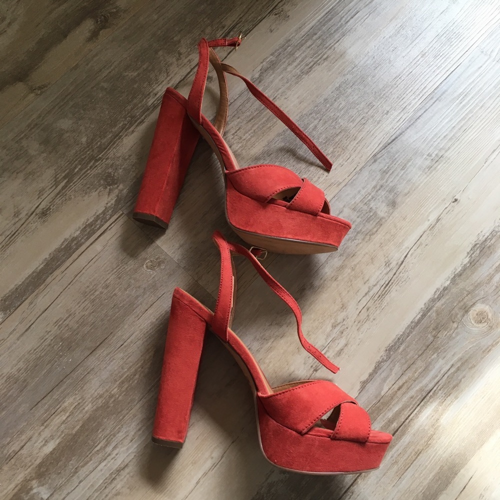 Rust Orange Platform Sandals - Picture 12 of 13